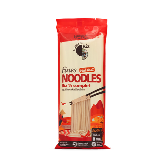 Noodles fines de riz demi complet bio (pour pad thaï) - 1